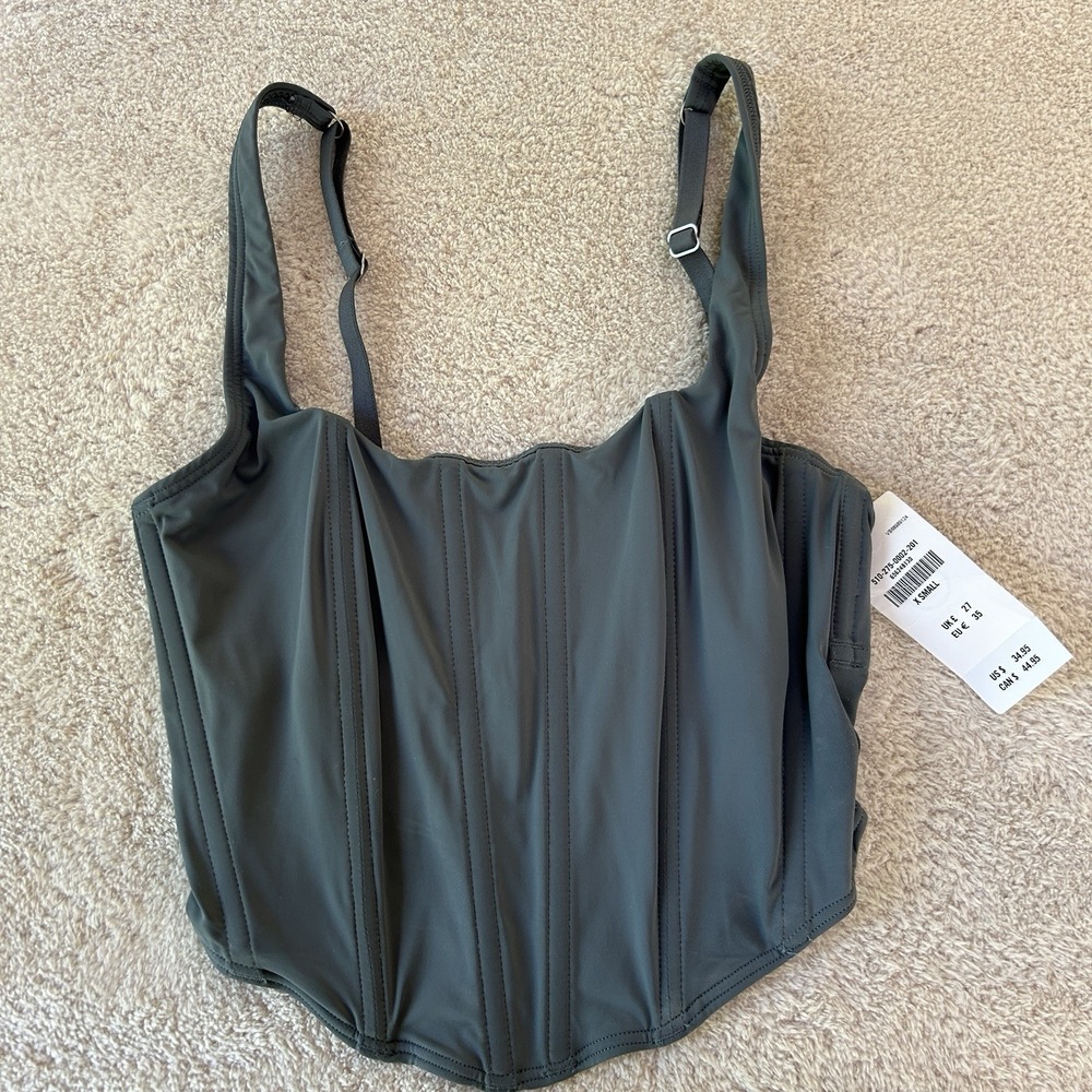 Hollister Gilly Hicks Corset Active Top Size XS Blue/Gray NWT Tank Top